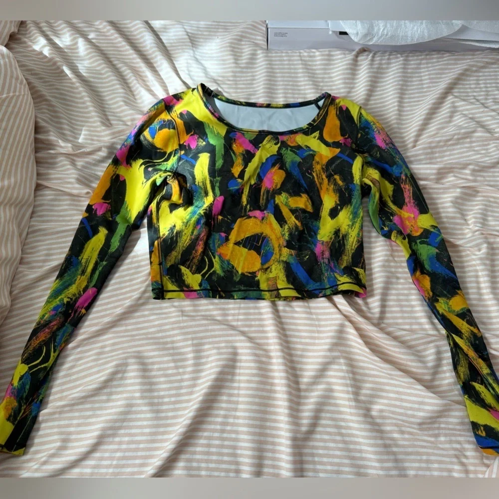 EUC Lululemon Wunder Train Cropped Long Sleeve Shirt